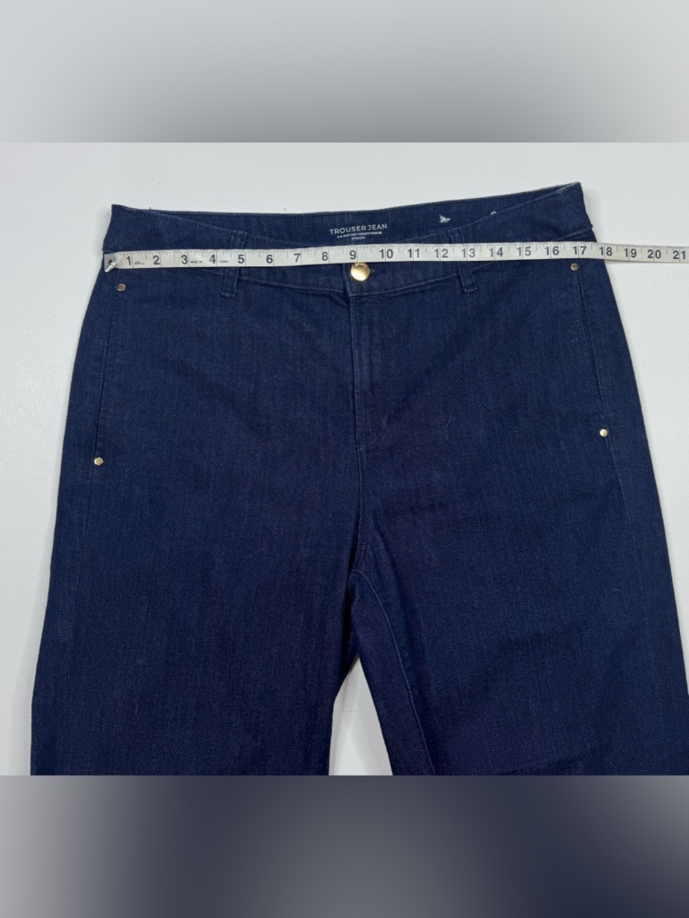 Chico's Wide Leg Dark Wash Trouser Jeans Womens Size 12 - Picture 6 of 12